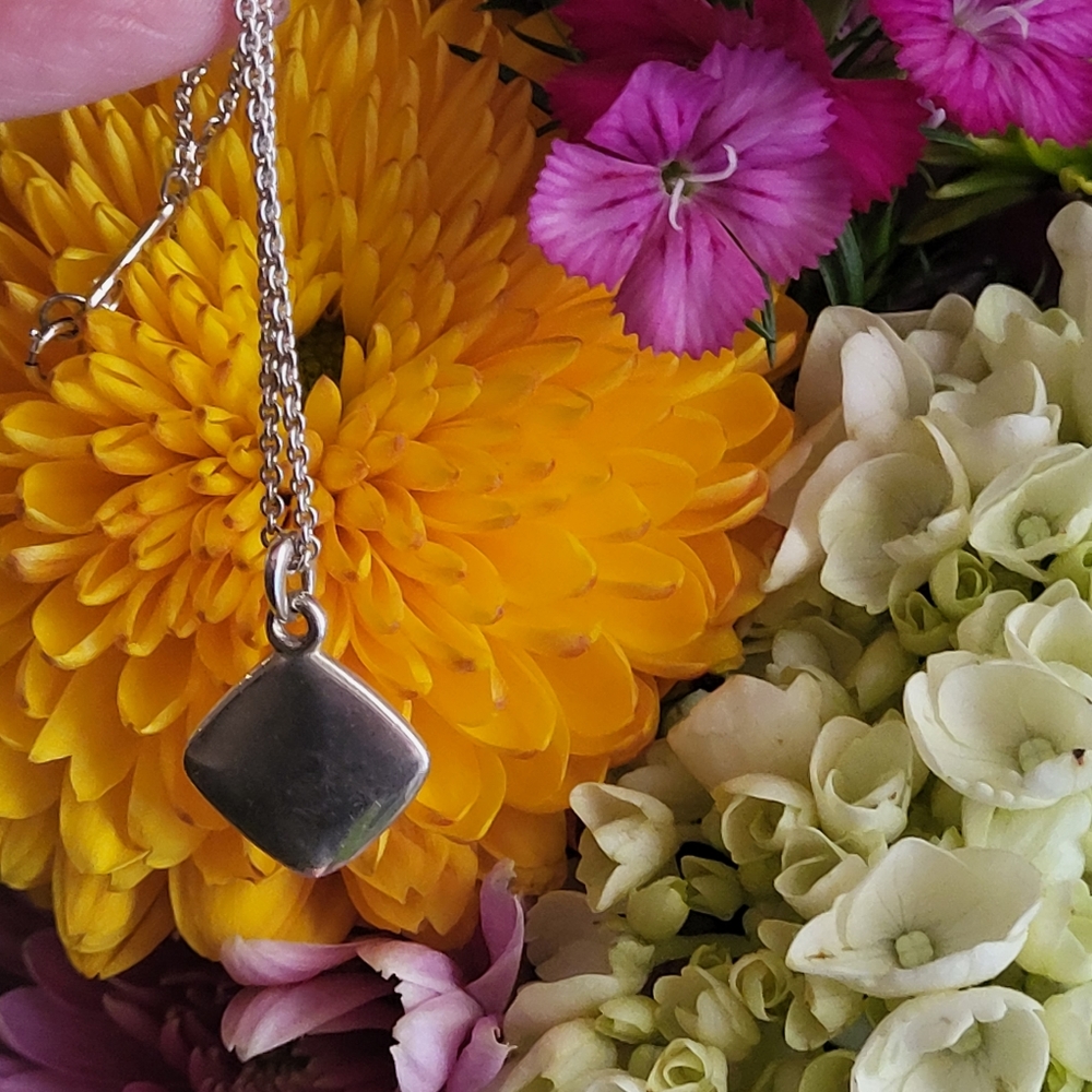 TIFFANY & CO 💙 Retired 1837 Sterling Silver Square Necklace PRISTINE Condition - Picture 5 of 7
